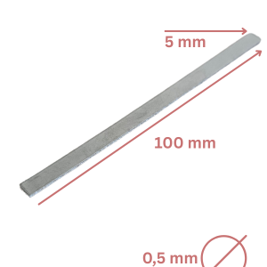 Nitinol-Streifen 100 mm × 5 mm × 0,5 mm – ab ca. 45°C