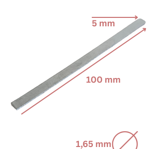 Nitinol-Streifen 100 mm × 5 mm × 1,65 mm – ab ca. 75°C